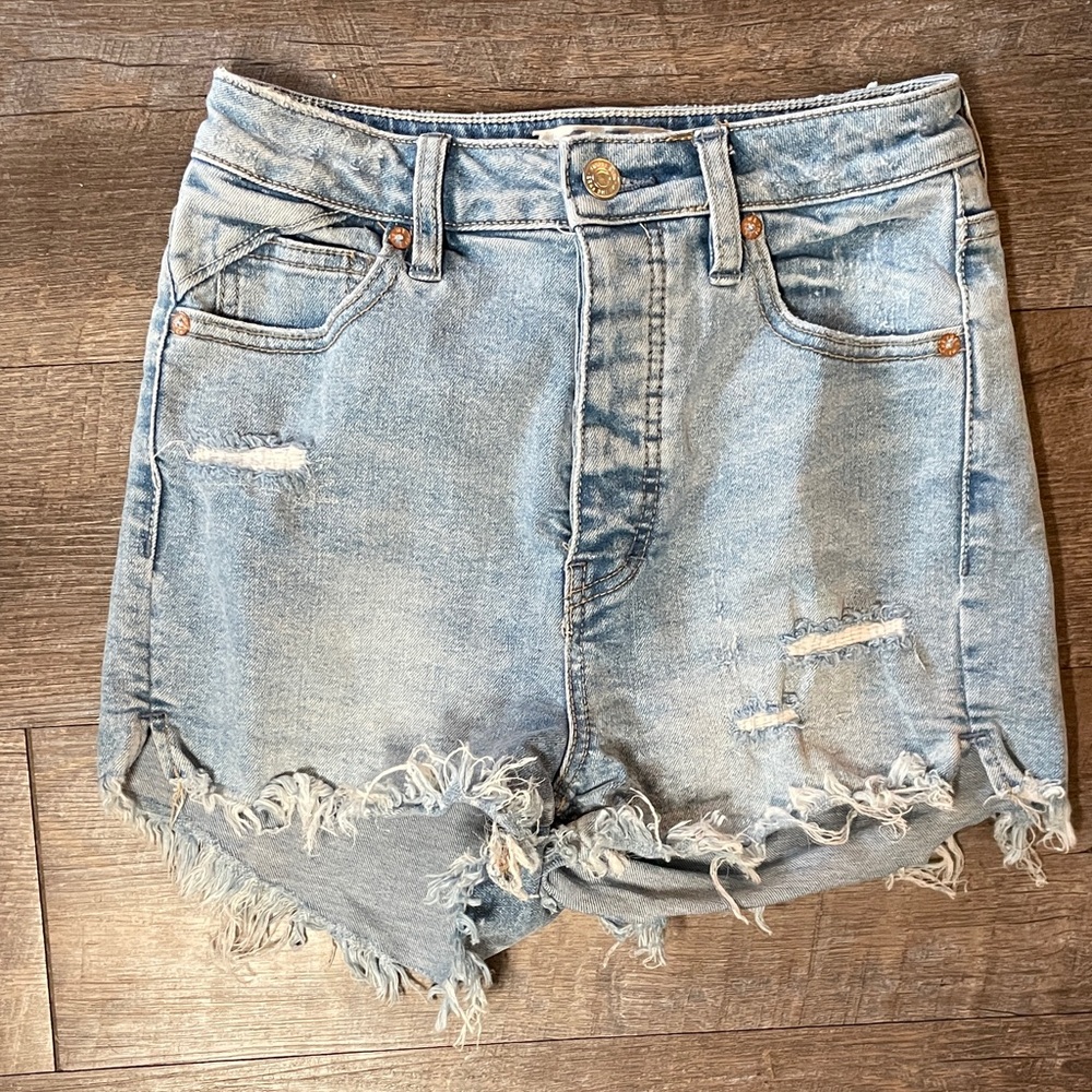 Free People We The Free High Waisted Denim Jean Shorts